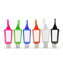 Unique Shaped Empty 30Ml Soft Touch Silicone Plastic Bottle Case For Alcohol Hand Sanitizer Gel Eliquid With Flip Cap And Hook